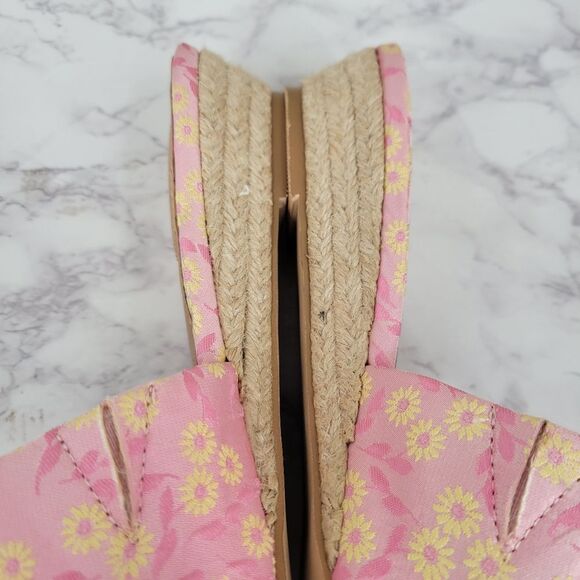 Comfortview Women's The Capri Slip On Mule Pink Floral Wedge Sandals - Picture 4 of 9